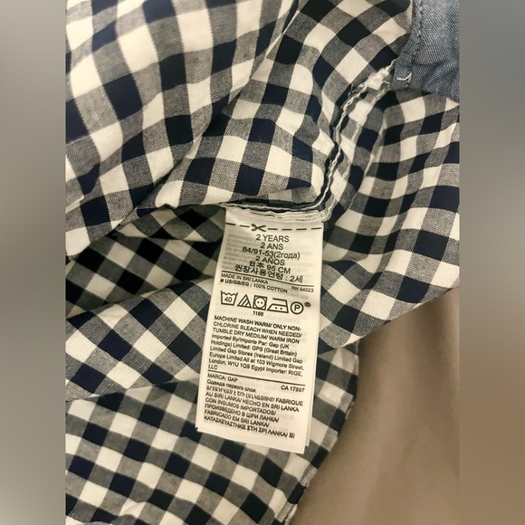 NWT Baby GAP, Checkered button down shirt, SZ 2T - Picture 3 of 5